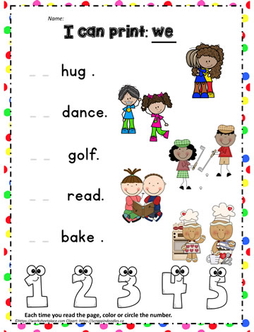 Print the sight word we